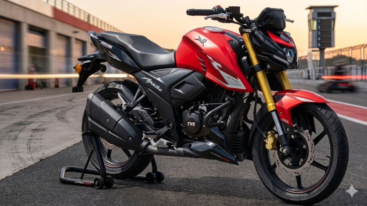 TVS Apache RTR 160 4V 2026: Reseña con pantalla TFT, precio en carretera, colores y consumo